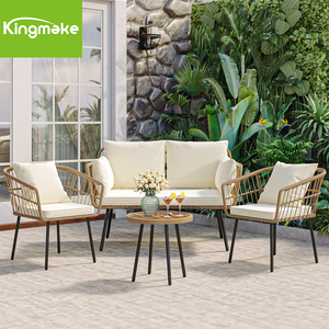 Meubles d'extérieur en rotin pour piscine Kingmake Canapé d'extérieur de luxe d'excellente qualité Ensemble de canapés de jardin imperméables - Product Image 4