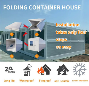 Casa contenedor plegable bajo costo Oficina modular prefabricada duradera ecológica para construcción de hoteles casas de Centros Comerciales - Product Image 6