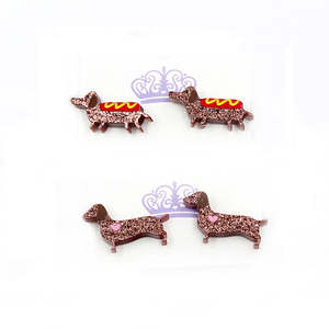 Kustom sausage grosir pabrik anting-anting anjing sosis anting-anting hewan <span class=keywords><strong>dachshund</strong></span> lucu anting-anting akrilik glitter perempuan - Product Image 5