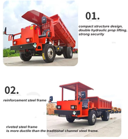 Camion benne électrique/diesel 4x4 compact pour le transport de minerai en tunnel minier
