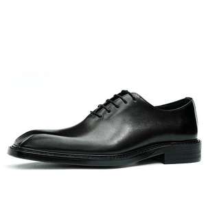 Nuevos Zapatos Oxford de Cuero Genuino para Hombre, Estilo Casual de Negocios, Punta Cuadrada, con Cordones, Alta Calidad, Antideslizantes y Transpirables, Ideales para Bodas - Product Image 2
