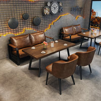 Cafe Folk Bistro Ticari Kullanım İçin Masif Ahşap Endüstriyel Bar Mobilya Seti - Masa ve Sandalye Kombinasyonu
