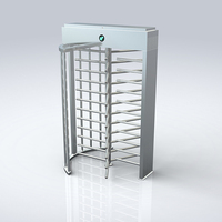 Tourniquet de sécurité pleine hauteur en acier inoxydable avec lecteur RFID et code QR, étanche IP65, anti-collision, pour contrôle d'accès piéton