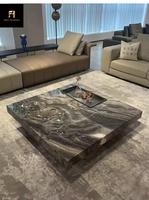 Table basse carrée en métal de conception italienne créative, salon intérieur, meubles multifonctionnels, table basse au design unique
