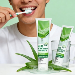 Pasta de Dientes al por Mayor de Fábrica OEM ODM, Tubos de Cuidado Bucal, Pasta Dental sin Flúor con Menta, Aceite de Árbol de Té, Gel de Aloe Vera - Product Image 3