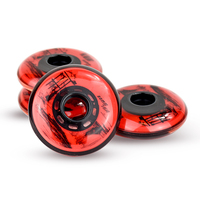 Roues de patins de hockey en ligne à double couche en PU professionnel personnalisé 68*24*26mm roues de patin en ligne en PU de haute qualité