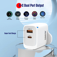 Charger Cepat Grosir 12W 2 Port Tipe C QC 3.0 12W Adaptor Charger Dinding USB untuk Ponsel Cargadores Para Celular