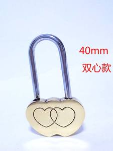 No Keyed pad lock inciso Double Heart Lock Lovers regali di nozze lucchetto in ottone love lock - Product Image 3