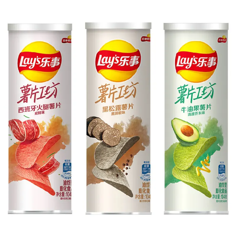 Groothandel Legt Chips Nieuwe Smaak Zwarte Truffelsmaak Chinese Snacks Klassieke Knapperige Chips 104G