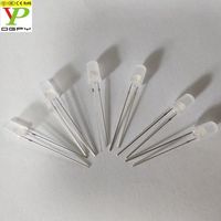 Diode électroluminescente LED clignotante rouge 3V 5mm avec lentille diffuse pour bougie LED scintillante, 1000 pièces par sac