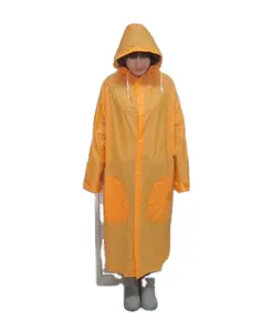 Capa de chuva longa e roupa de chuva para adultos em PVC laranja à prova d'água FAMA Factory