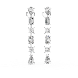 Boucles d'oreilles de créateur en argent avec diamants de laboratoire, bijoux de mode raffinés, style éblouissant et affirmé, accessoire cadeau - Product Image 1