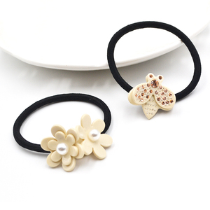 डिजाइनर बाल सामान फैशन मधुमक्खी स्फटिक चोटी धारक फैंसी क्रिस्टल मोती फूल बाल रस्सी टाई लोचदार आकर्षण hairband - Product Image 2