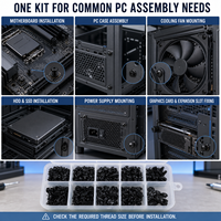 Kit d'Assortiment de 420 Vis à Tête Plate Hexagonale Noire, Vis de Réparation pour Ordinateur, Électronique, Ordinateur Portable, Plaqué Zinc