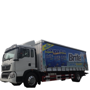 Precio de <span class=keywords><strong>fábrica</strong></span> 40FT 3 Ejes Semi Remolque Van Nueva condición con persianas enrollables de lona Cortina abierta lateral Tipo de combustible de gasolina - Product Image 1