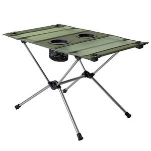 Table de camping pliable en aluminium ultralégère portable, facile à monter, durable, avec porte-gobelet, pour pique-nique en plein air - Product Image 2
