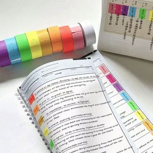 Cintas Adhesivas Fluorescentes de Colores Sólidos, Largas, Autoadhesivas de una Sola Cara (6m 500 Hojas/Cada Rollo) - Uso en Oficina/Escuela - Product Image 4