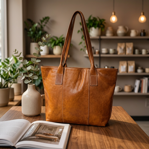 Handmade Genuine Leather Classic Tote shoulder <b>bag</b> for women - Product Image 2