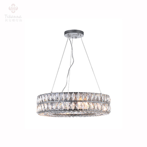 Mejor opción moderno K9 de cristal de hierro Decoración de casa redondo de cromo de candelabro de restaurante - Product Image 1