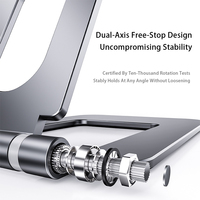 Support de téléphone pliable en alliage d'aluminium Boneruy T2MAX 2026, nouvelle version améliorée, réglable sur deux axes, support de bureau pour téléphones et tablettes