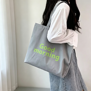 Biodegradable Cotton Canvas <b>Tote</b> <b>Bag</b> with Handle and Custom Logo Letter Pattern Eco-friendly Grocery <b>Tote</b> <b>Bag</b> - Product Image 3