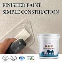 Peinture artistique élégante à base de pierre de cristal, texture appliquée au doigt, faible teneur en COV, inodore, non toxique, pour mur d'accent de chambre et bureau