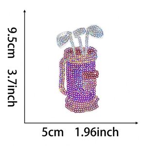 Offre Spéciale : Écussons thermocollants brodés de paillettes, série rose, sur le thème du golf (terrain de golf, club de golf), pour la décoration de chapeaux et sacs - Product Image 6