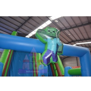 Grand toboggan gonflable vibrant sur le thème du safari avec zone de rebond pour les journées scolaires et les célébrations en parc - Product Image 6