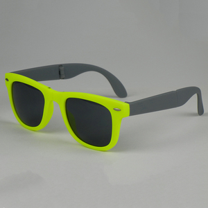 Gafas de Sol de espejo de diseñador al por mayor MARCO DE PC plegable protección UV400 certificado CE negro fluorescente verde amarillo púrpura - Product Image 5