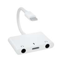 Chargeur multifonctionnel Câble OTG Double adaptateur de prise d'éclairage pour casque d'écoute de 3.5mm Répartiteur de casque d'écoute audio et de charge 3 en 1