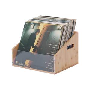 Vinyl Record Storage Holder CD Storage Box Case Crate, Vinyl Record Album Holder, Wood Desktop LP Crate
