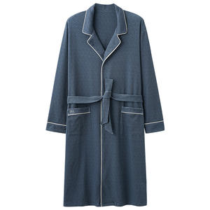 Bata de Baño Kimono de Algodón para Hombre, Manga Larga, Diseño Geométrico, Cómoda, Camisón para Primavera y Otoño, <span class=keywords><strong>Pijama</strong></span> para Papá - Product Image 5