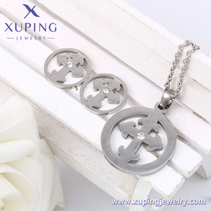 63425 xuping Stainless Steel Jewelry Fashion Elegant Simple Cross <strong>Jewlery</strong> Set - Product Image 3