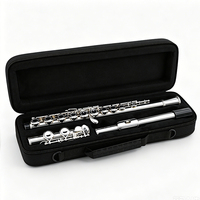 Silver Plated 16 Closed Hole C Tone Flute Cupronickel Body for Beginner Student School Band