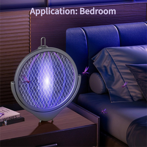 Raquette électrique anti-mouches rotative et extensible 2800V haute tension, isolée et sécurisée, avec verrouillage enfant pour usage domestique intérieur, prête à être expédiée - Product Image 6