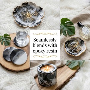 ชุดผงสีเมทัลลิก LEQU 3 ชิ้น สีดำ ทอง เงิน ความเข้มข้นสูง สำหรับงานเรซิ่นและงานเพ้นท์ - Product Image 4