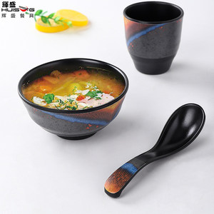 Creative melamine <b>small</b> bowls, commercial imitation porcelain bowls, tableware for hot <b>pot</b> restaurants, hotels, and other - Product Image 1