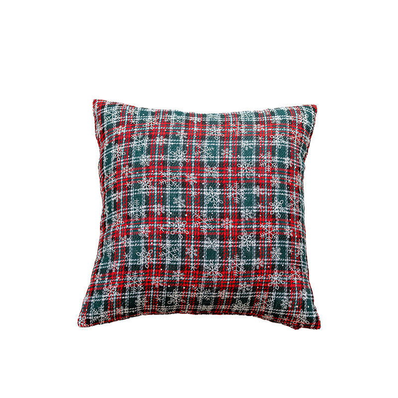 Christmas snowflake green plaid