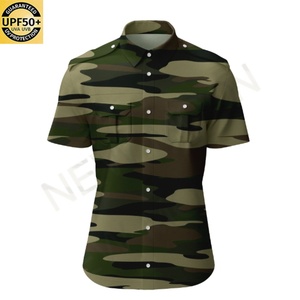 Chemise de pêche à manches courtes pour homme avec logo personnalisé, camouflage, protection solaire, respirante, tactique, à manches courtes - Product Image 2