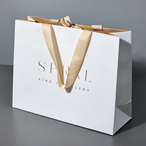 Sacchetti di carta regalo portatili di lusso personalizzati con Logo per gioielli da sposa cosmetici regali di <span class=keywords><strong>compleanno</strong></span> borse per la spesa di marca di fascia alta - Product Image 3