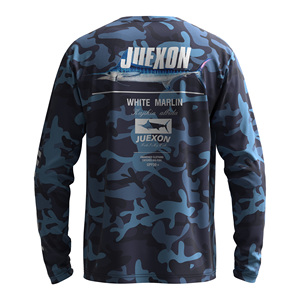 เสื้อผ้าตกปลาผู้ชายลายพรางทะเลสีขาวพิมพ์ลายตามสั่ง 100% โพลีเอสเตอร์ UPF50 กันน้ำ กันลม ระบายอากาศ แห้งเร็ว - Product Image 5