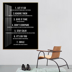 <span class=keywords><strong>7</strong></span> règles de la vie peinture de motivation <span class=keywords><strong>art</strong></span> mural inspirant pour la décoration intérieure toile d'impression et affiche pour le salon et la chambre à coucher - Product Image 2