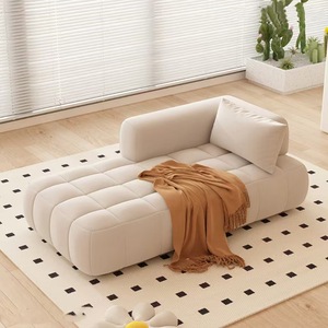 Sofá Chaise Longue Color Crema con Relleno de Espuma Acolchada para Sala de Estar, Dormitorio, Hotel, Alquiler - Product Image 1