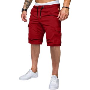 FOXA Mens Casual Cargo Shorts Cotton Drawstring Stretch Summer Beach Shorts With 5 Pockets - Product Image 1