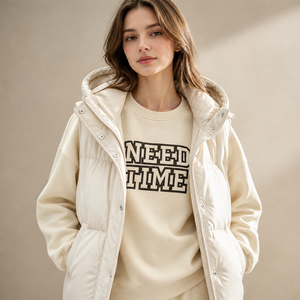 Ensemble veste matelassée et pantalon large pour femme, tenue à capuche en deux pièces, streetwear décontracté, vêtements de détente - Product Image 4