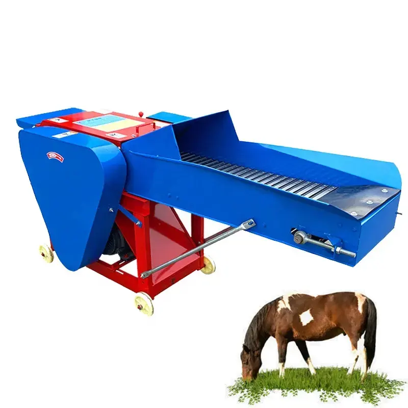 Farm Use Home Use Factory Direct Sale Dry And Wet Silage Hay Grass Straw Mini Chaff Cutter Automatic Machine With Ground Wheel