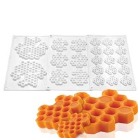 Molde de Silicona para Postres con Diseño de Panal de Abeja Redondo, Certificado LFGB, No Tóxico, Sostenible y Reutilizable, para Repostería