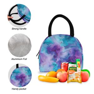 Low Moq Blue Watercolor Nylon Student Backpack Custom Design 2-Piece Kids School Bags <b>Sets</b> with <b>Lunch</b> Bag <b>Set</b> for Children - Product Image 5