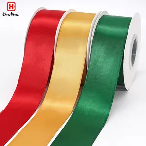 Cajas al por mayor de fábrica para juegos de regalo con cinta 40 MM 100% poliéster cinta de satén de doble cara 23 colores en Stock