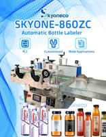 Machine d'étiquetage automatique de bouteilles rondes de bureau pour bouteilles en plastique, en verre, en conserve, de vin, de boissons, de cosmétiques, de bouteilles plates